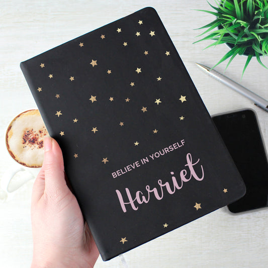 Personalised Starry Black Hardback Notebook - image 2