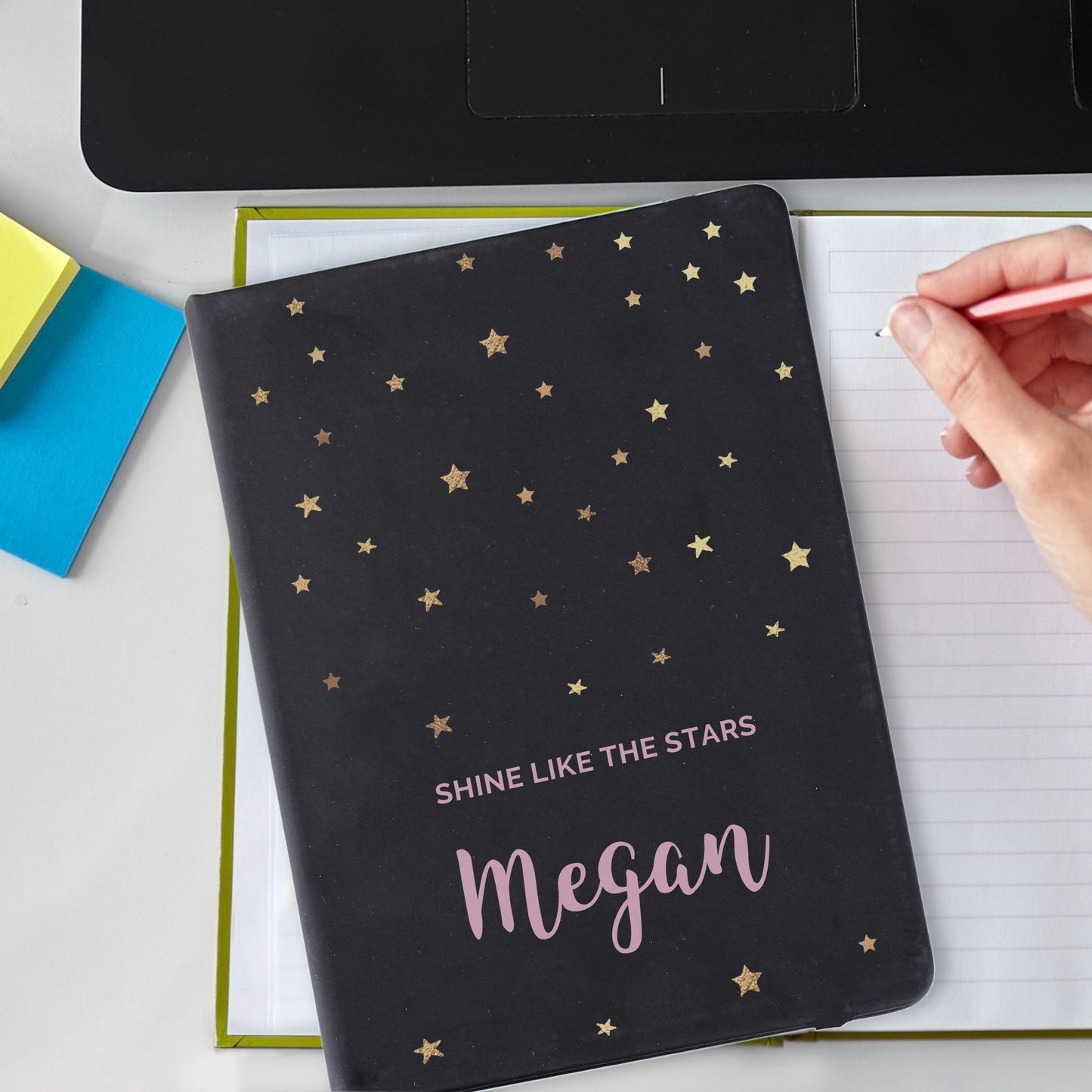 Personalised Starry Black Hardback Notebook - image 4