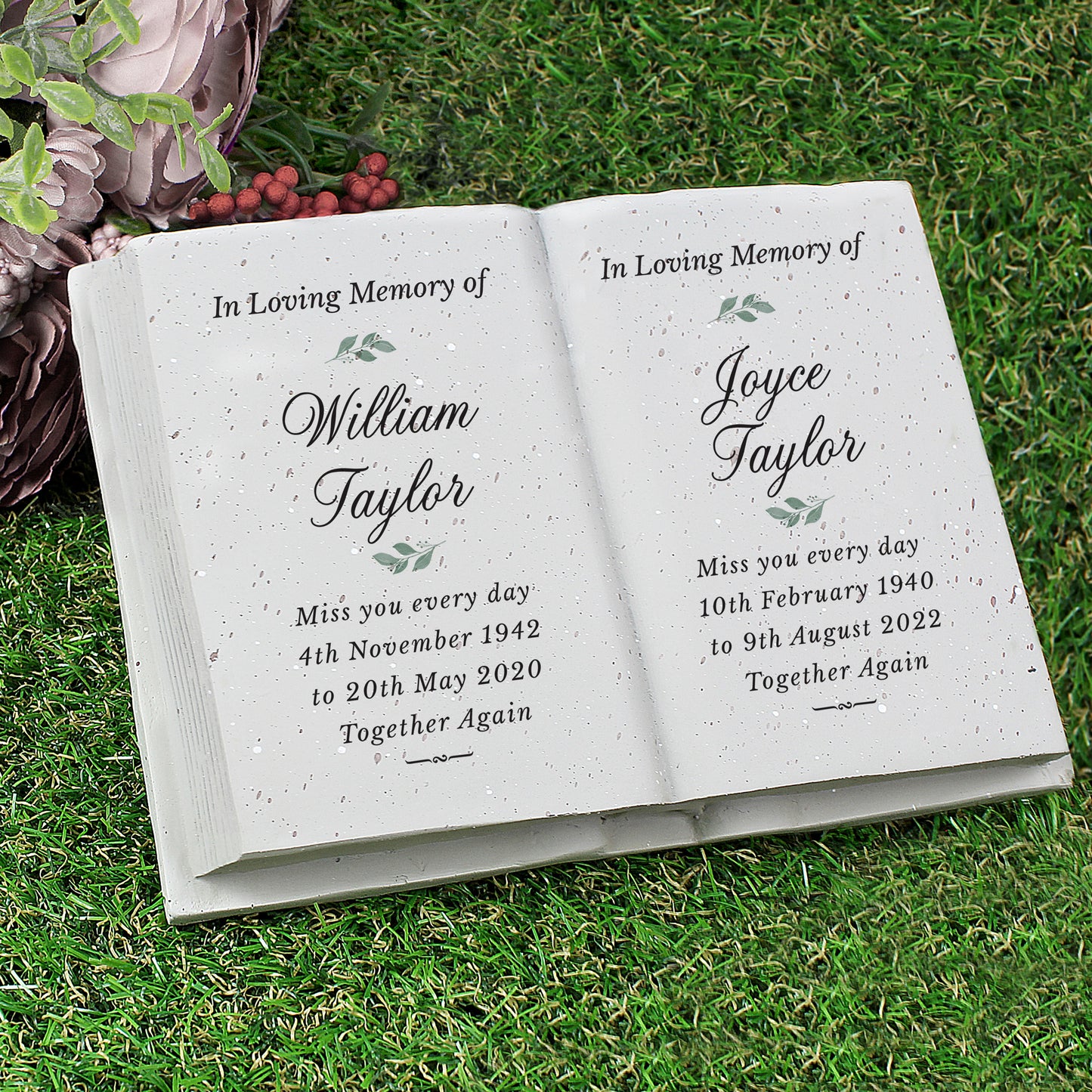 Personalised Couples In Loving Memory Resin Book from Heartfelt Gifts