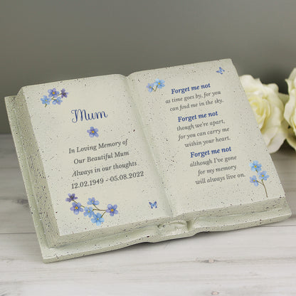 Personalised Forget Me Not Memorial Resin Book - image 2