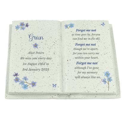 Personalised Forget Me Not Memorial Resin Book - image 5