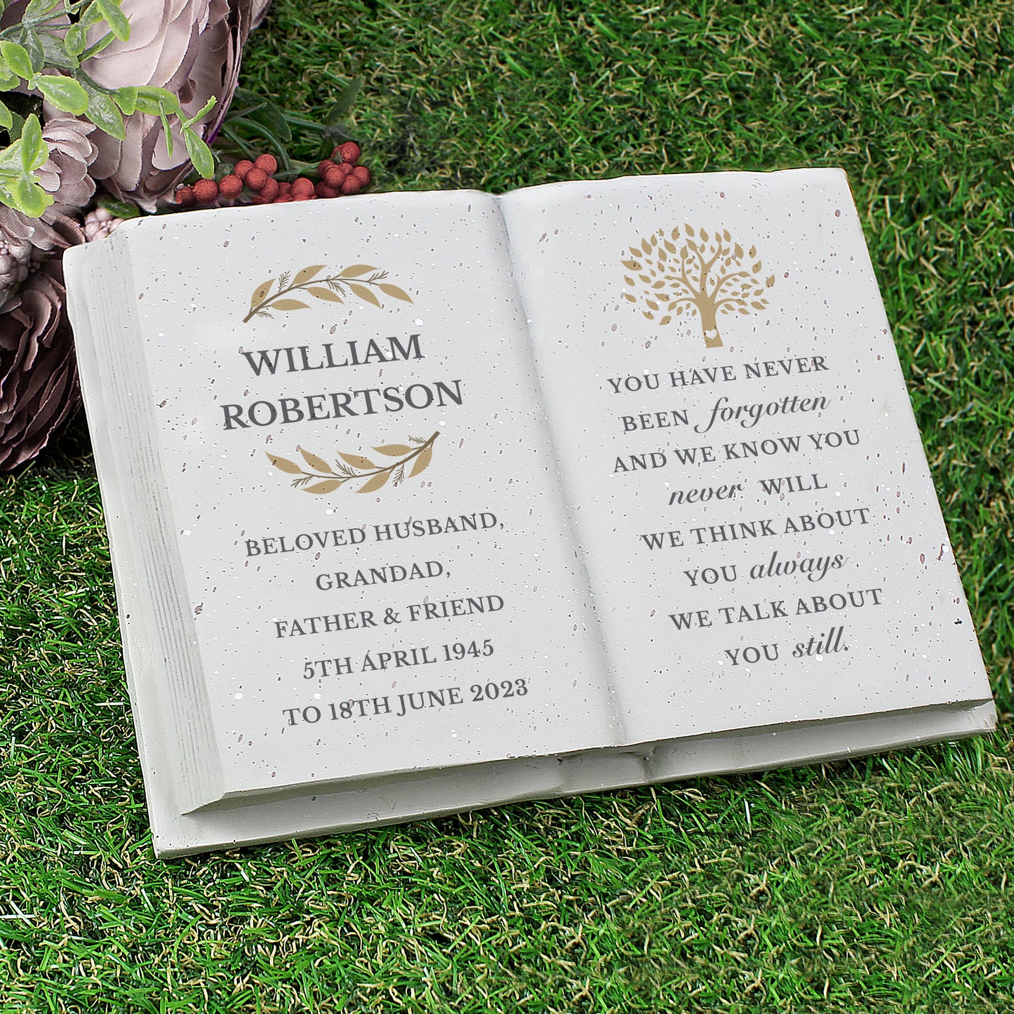Personalised Family Tree Memorial Resin Book from Heartfelt Gifts