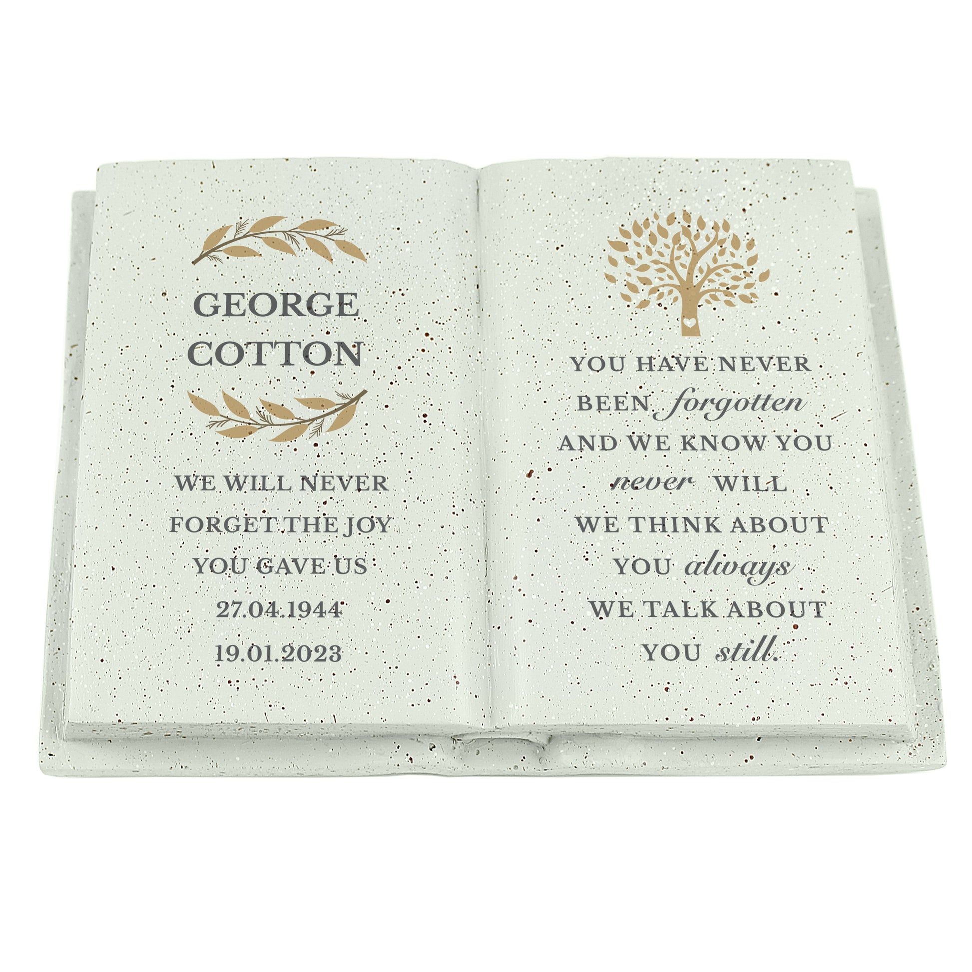 Personalised Family Tree Memorial Resin Book - image 5