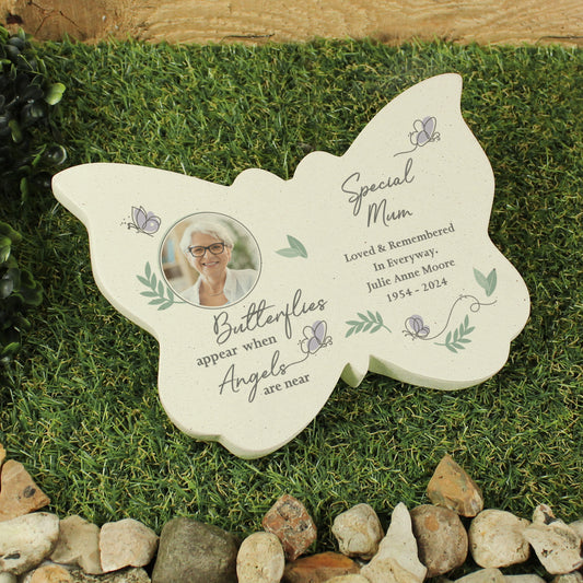 Personalised Butterflies Appear Photo Upload Memorial Resin Butterfly - image 2
