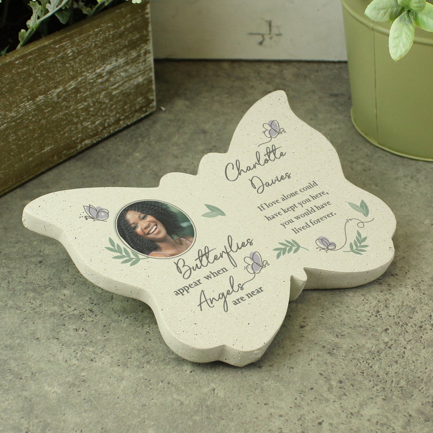 Personalised Butterflies Appear Photo Upload Memorial Resin Butterfly - image 3
