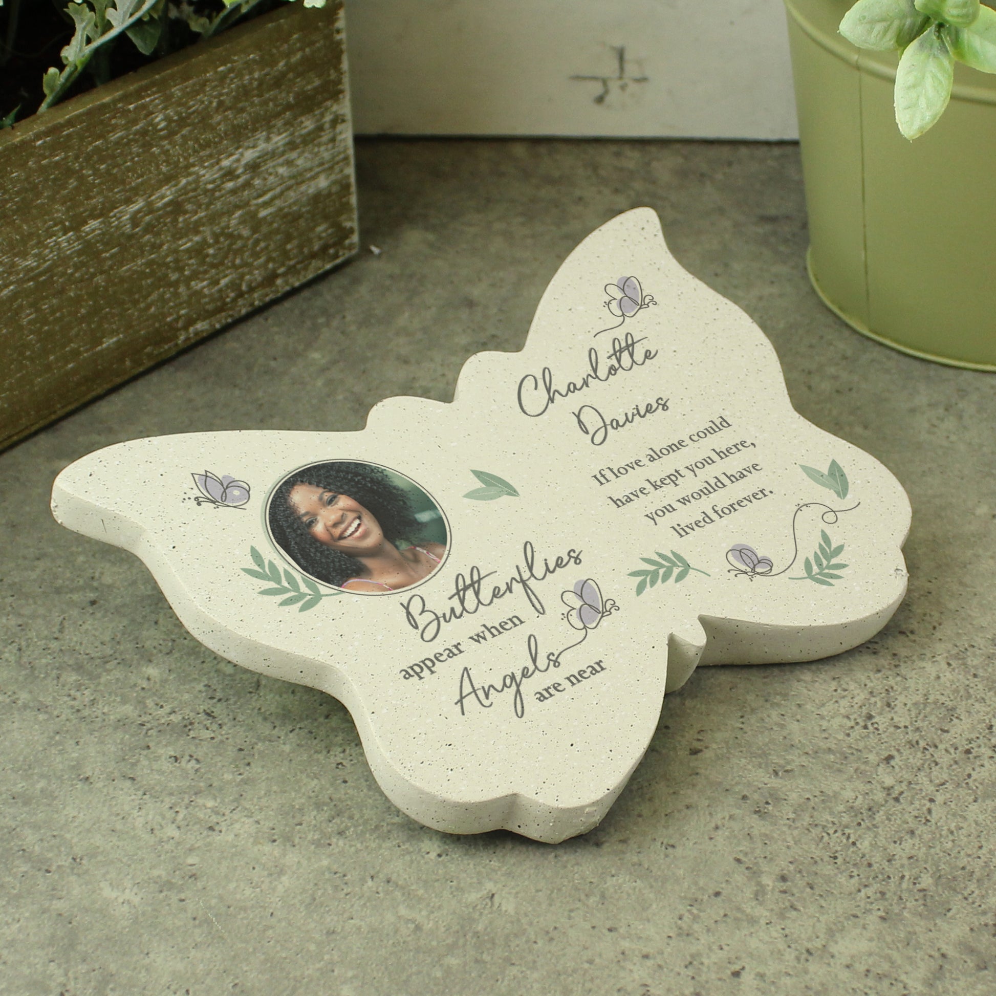 Personalised Butterflies Appear Photo Upload Memorial Resin Butterfly - image 3