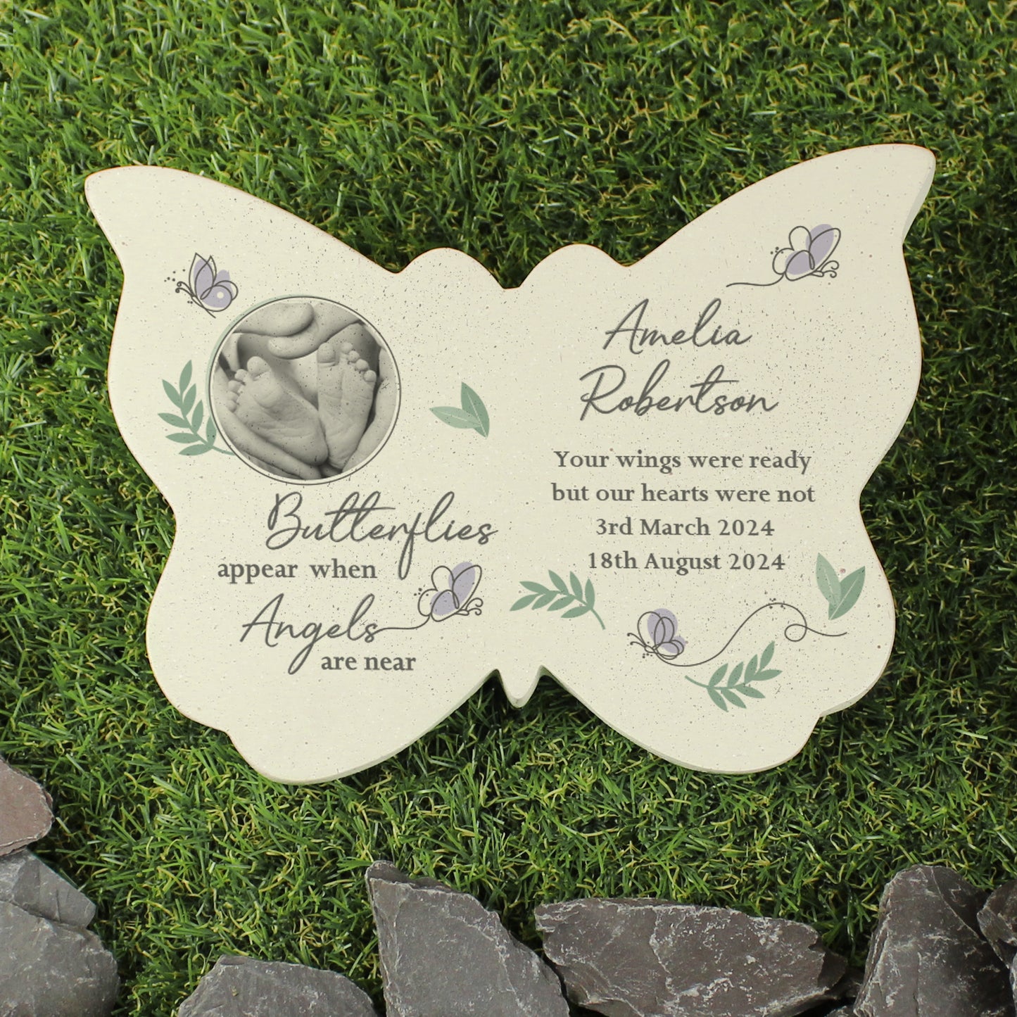 Personalised Butterflies Appear Photo Upload Memorial Resin Butterfly - image 4