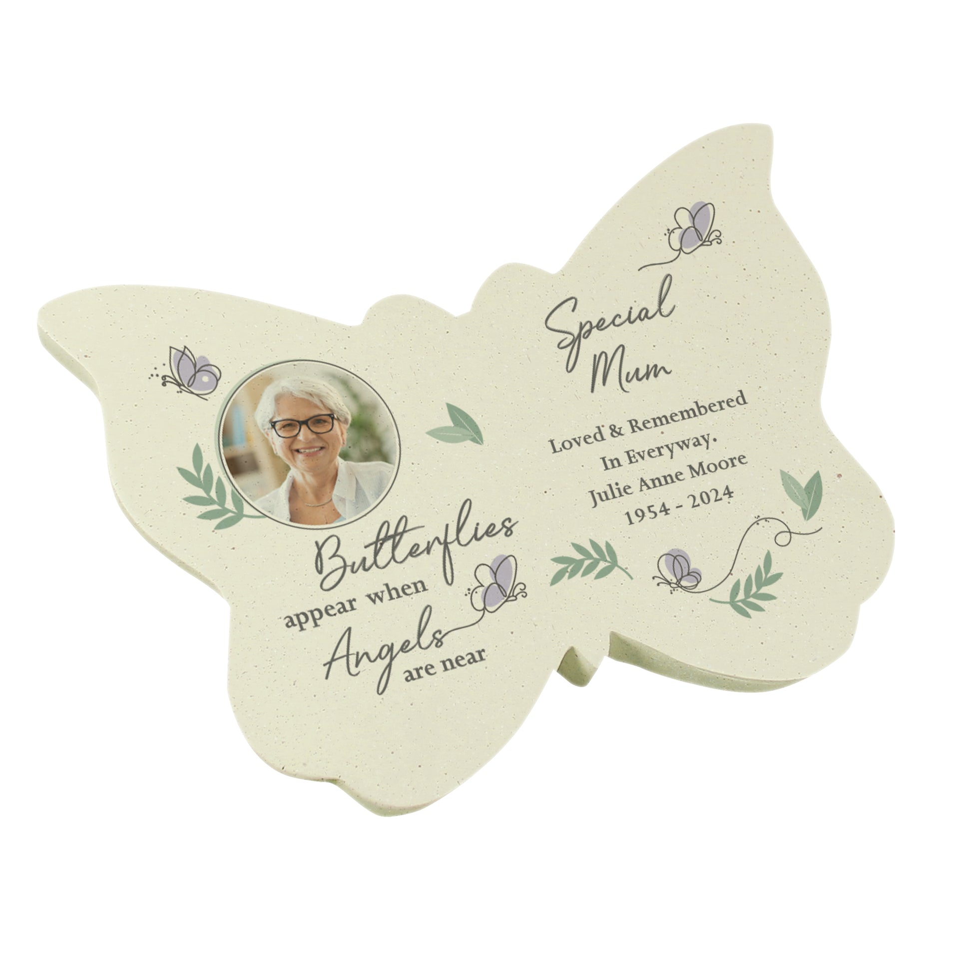 Personalised Butterflies Appear Photo Upload Memorial Resin Butterfly - image 5