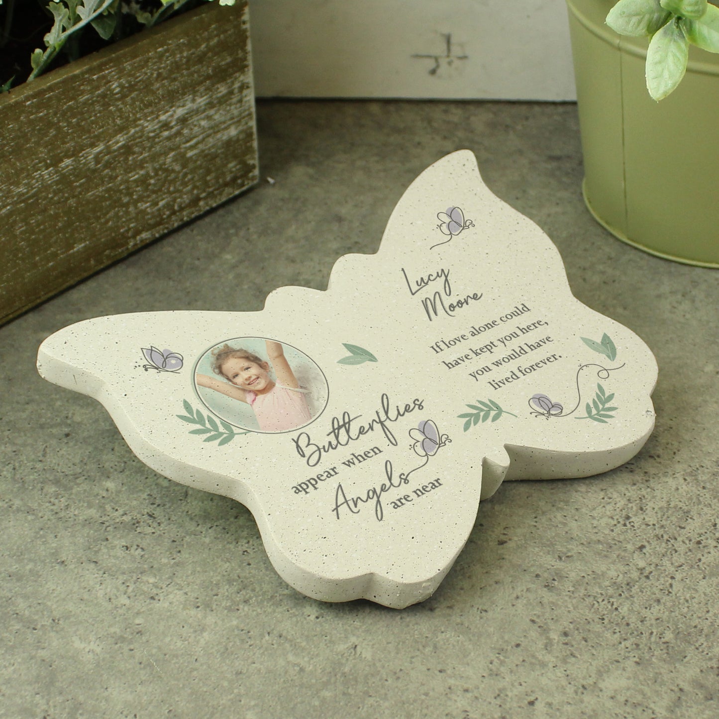 Personalised Butterflies Appear Photo Upload Memorial Resin Butterfly - image 7