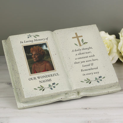 Personalised Memorial Cross Photo Upload Resin Book - image 2