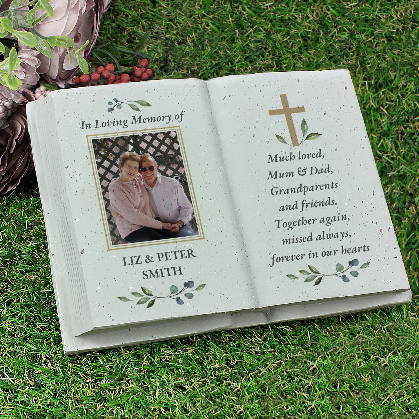 Personalised Memorial Cross Photo Upload Resin Book - image 4