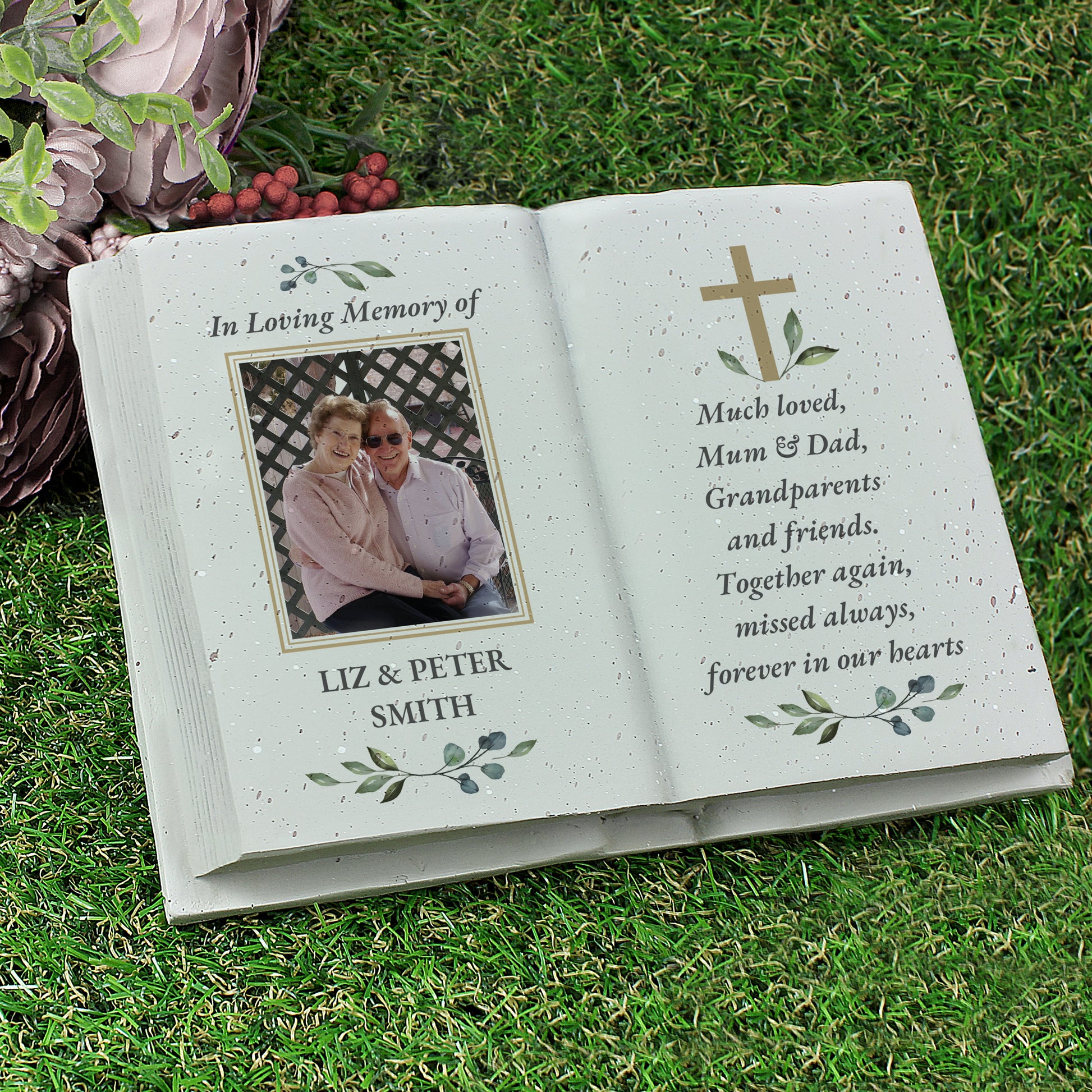 Personalised Memorial Cross Photo Upload Resin Book - image 4