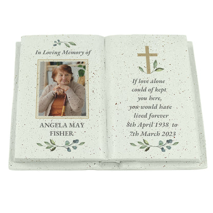 Personalised Memorial Cross Photo Upload Resin Book - image 5