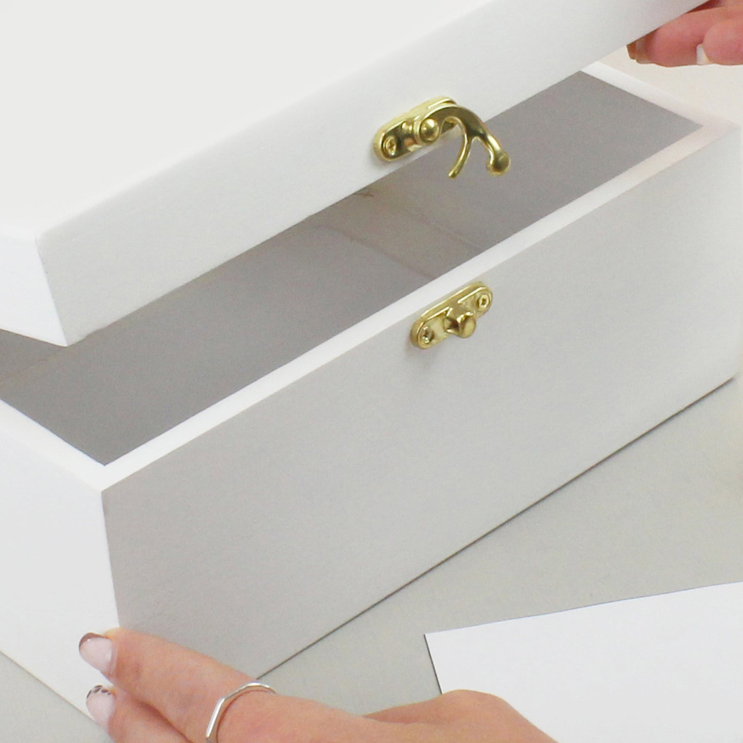 Personalised Angel Wings Memorial White Wooden Box - image 7