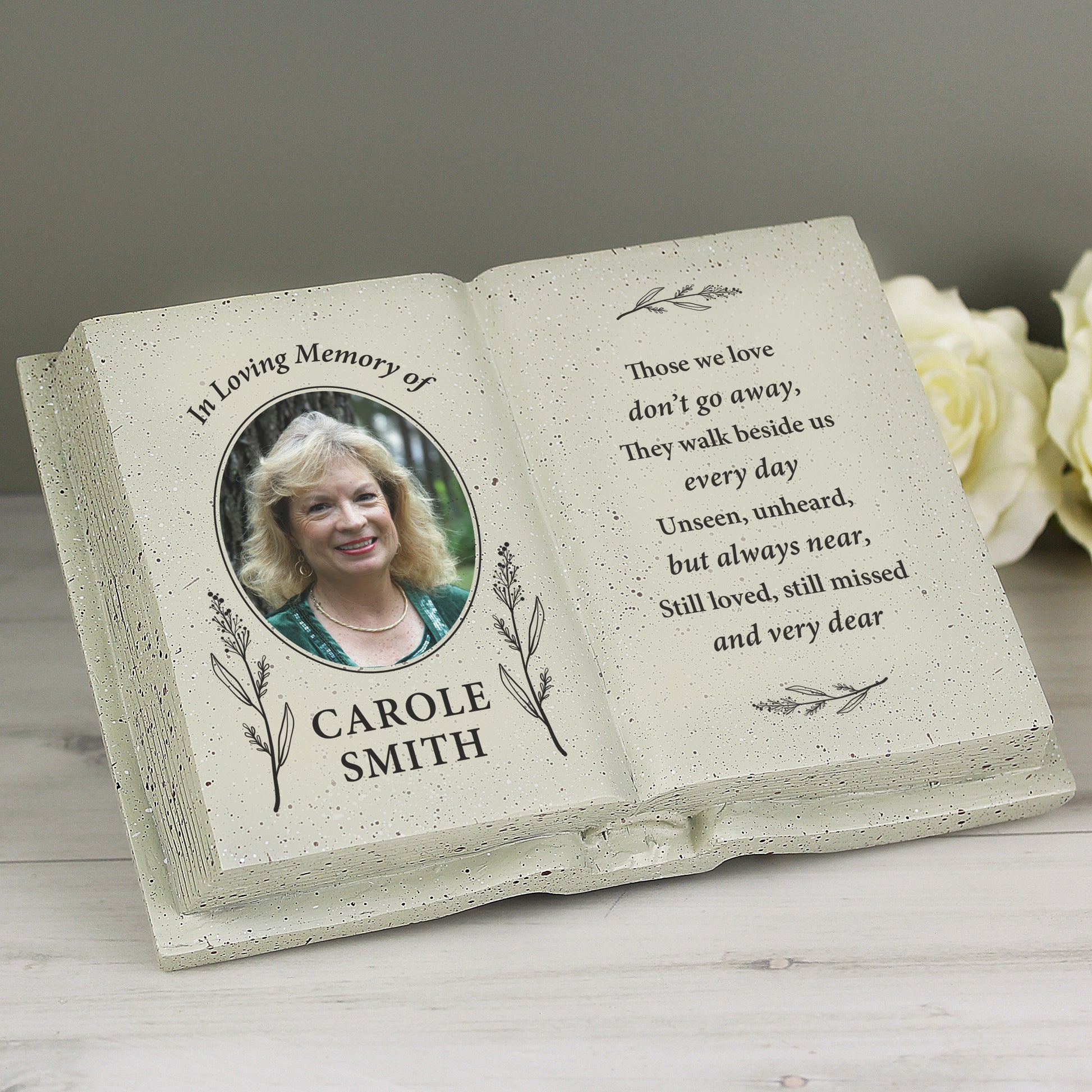 Personalised Botanical Memorial Photo Upload Resin Book - image 2