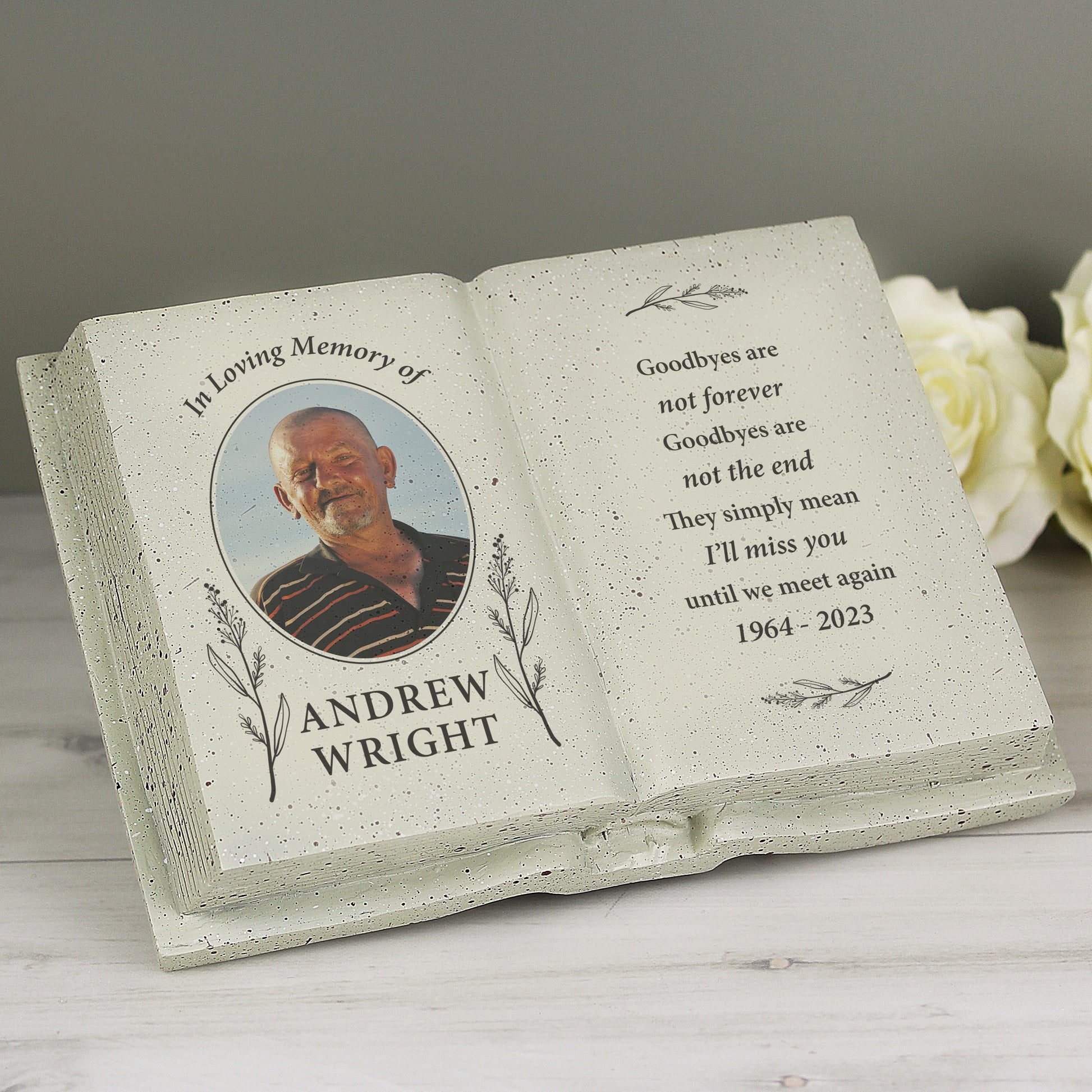 Personalised Botanical Memorial Photo Upload Resin Book - image 4