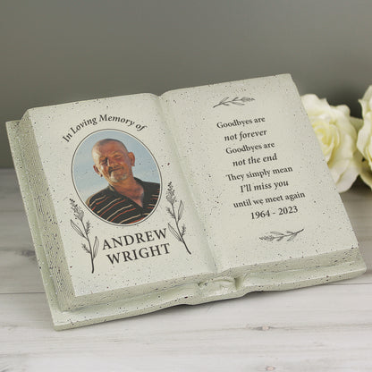 Personalised Botanical Memorial Photo Upload Resin Book - image 4