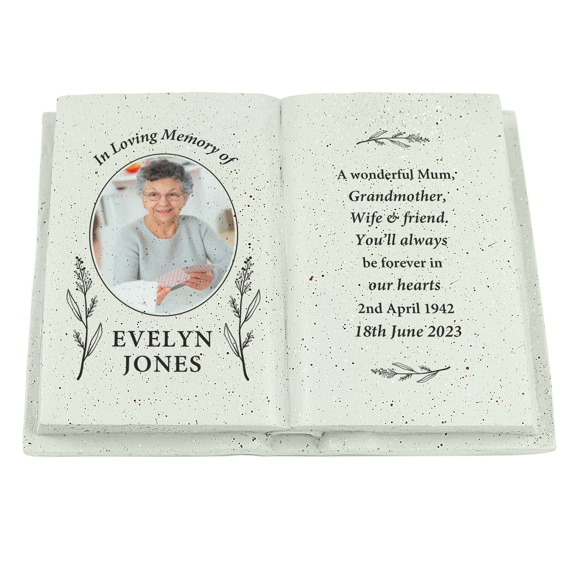 Personalised Botanical Memorial Photo Upload Resin Book - image 5