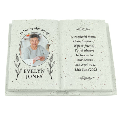 Personalised Botanical Memorial Photo Upload Resin Book - image 5