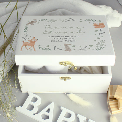 Personalised Woodland Animal Wooden Keepsake Box - image 4