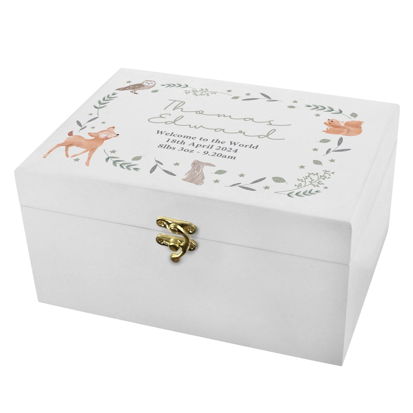 Personalised Woodland Animal Wooden Keepsake Box - image 5
