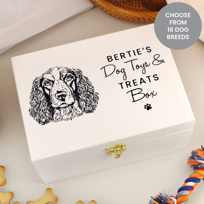 Personalised Dog Breed White Wooden Storage Box from Heartfelt Gifts