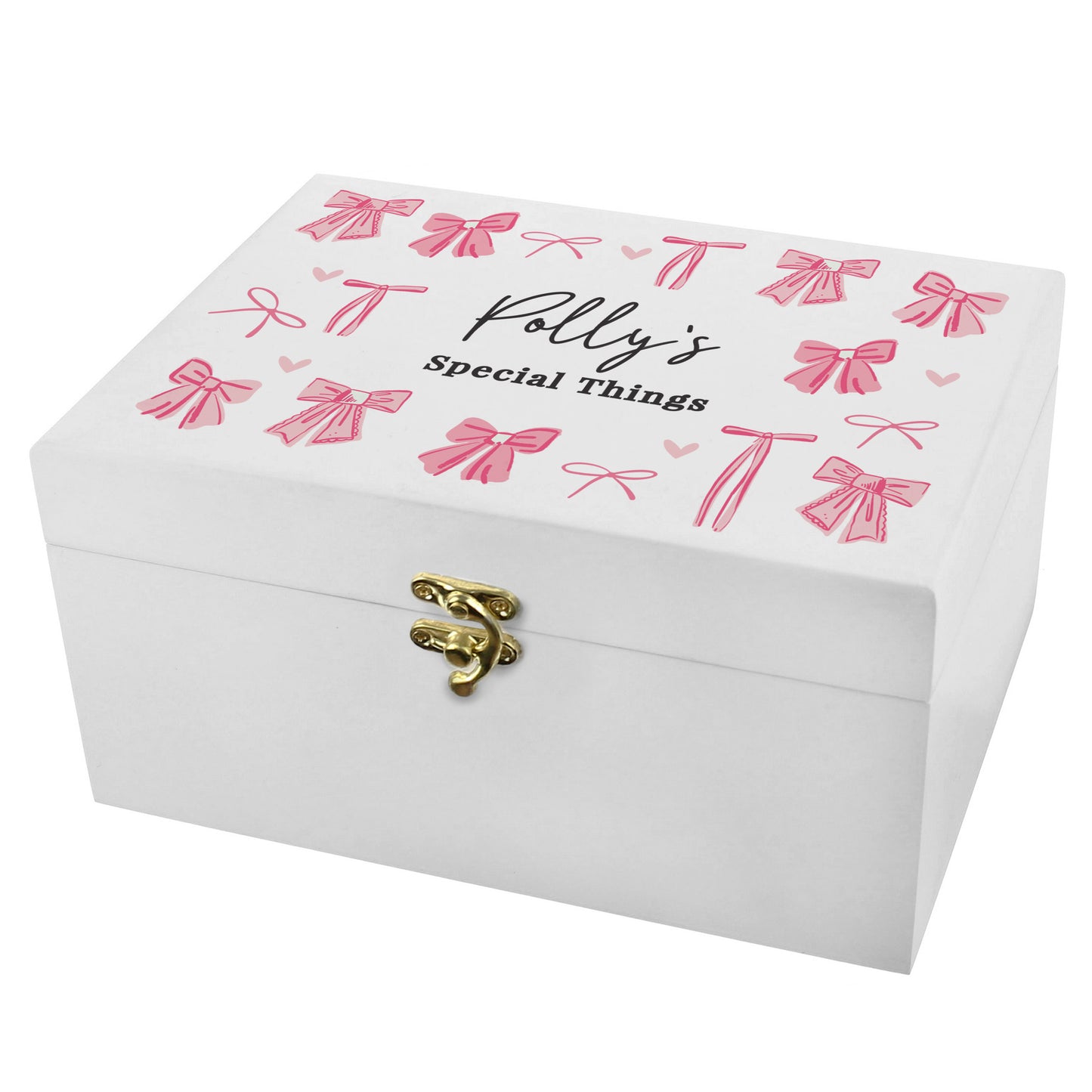 Personalised Bow Wooden Storage Box – Jewellery Keepsake Birthday Gift for Her - image 5