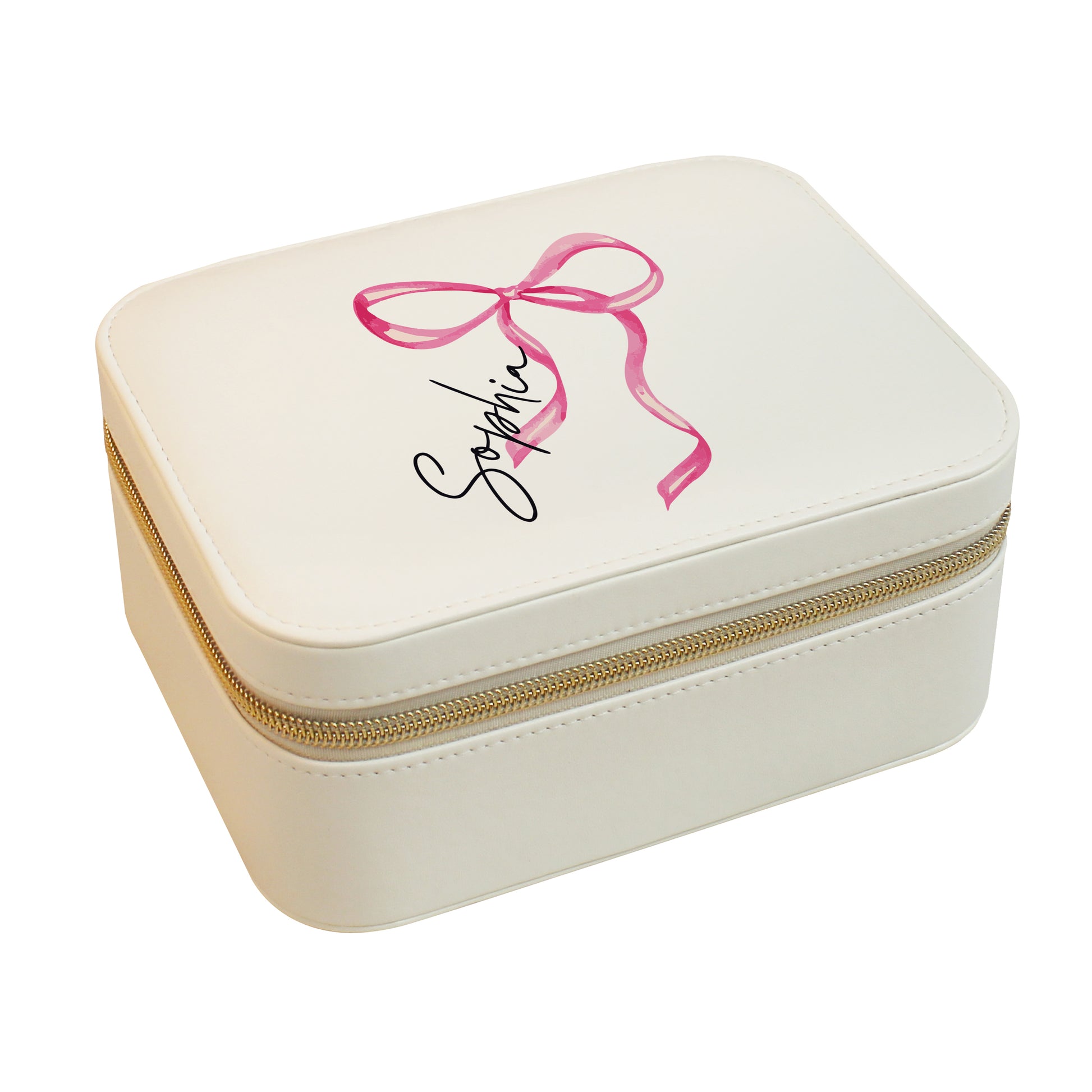 Personalised Bow Travel Jewellery Box – Birthday Valentine's Gift for Her - image 5