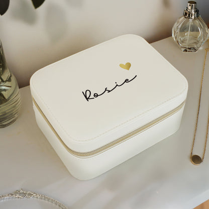 Personalised Travel Jewellery Box – Classic Birthday Gift for Her