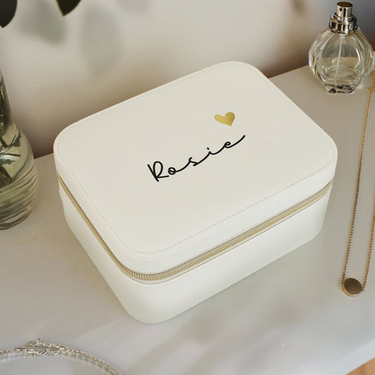Personalised Travel Jewellery Box – Classic Birthday Gift for Her