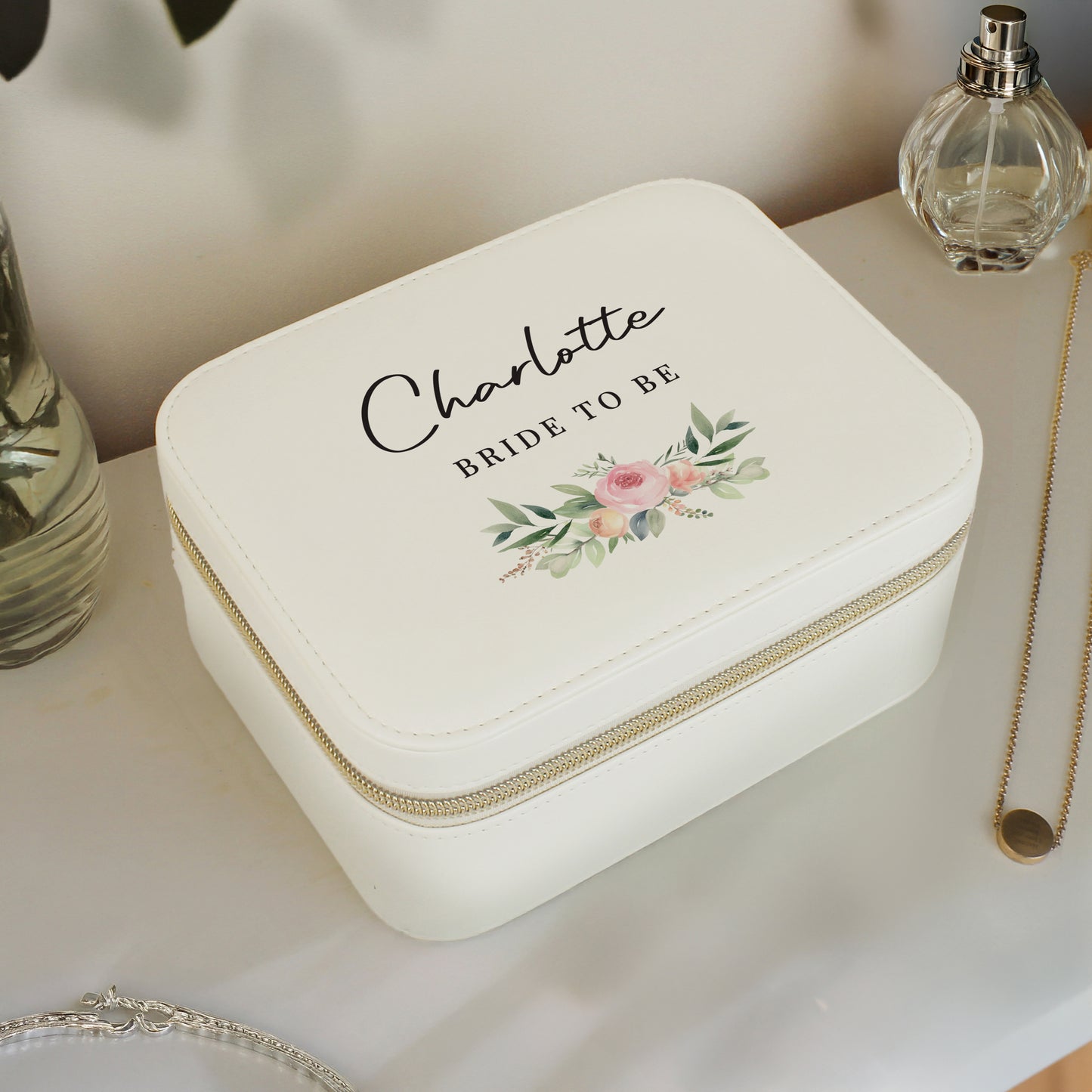 Personalised Wedding Travel Jewellery Box – Bridal Hen Party Gift for Her - image 3