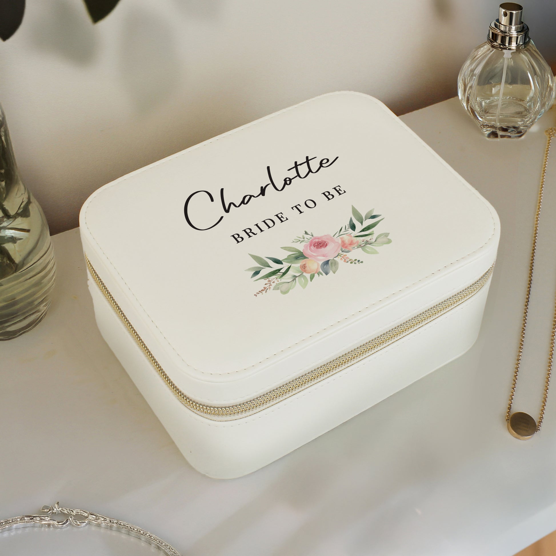 Personalised Wedding Travel Jewellery Box – Bridal Hen Party Gift for Her - image 3