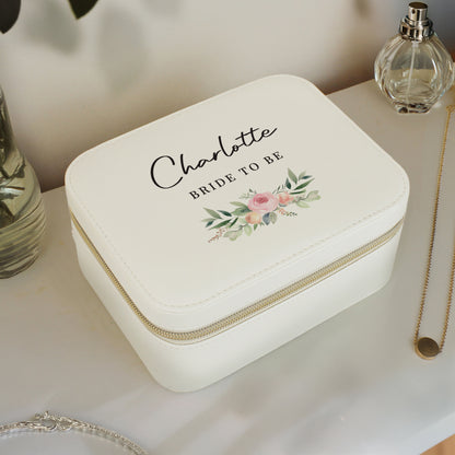 Personalised Wedding Travel Jewellery Box – Bridal Hen Party Gift for Her - image 3