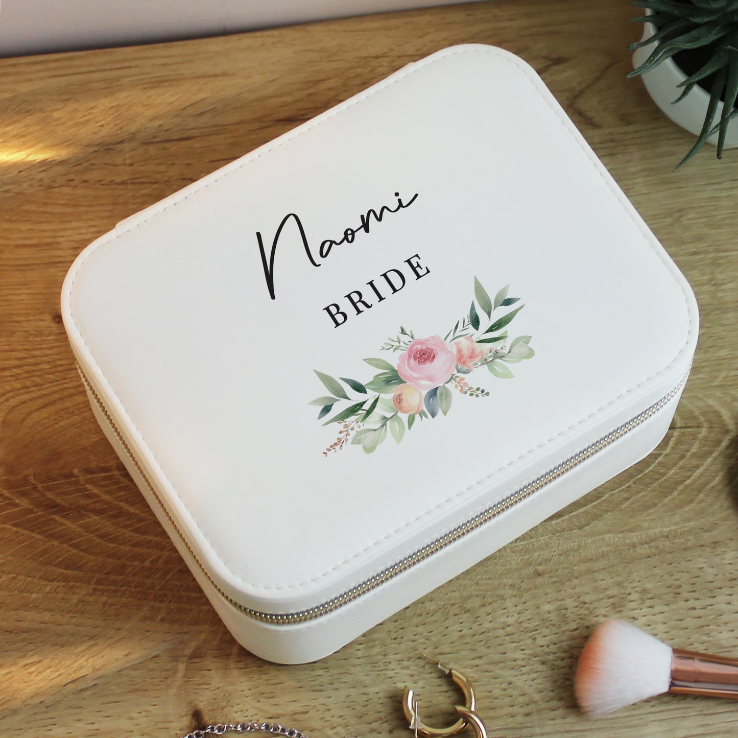 Personalised Wedding Travel Jewellery Box – Bridal Hen Party Gift for Her - image 6