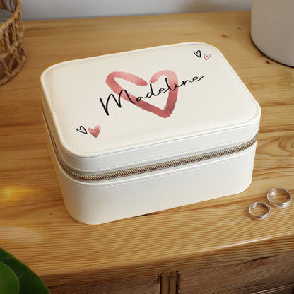 Personalised Heart Travel Jewellery Box – Romantic Birthday Gift for Her - image 2