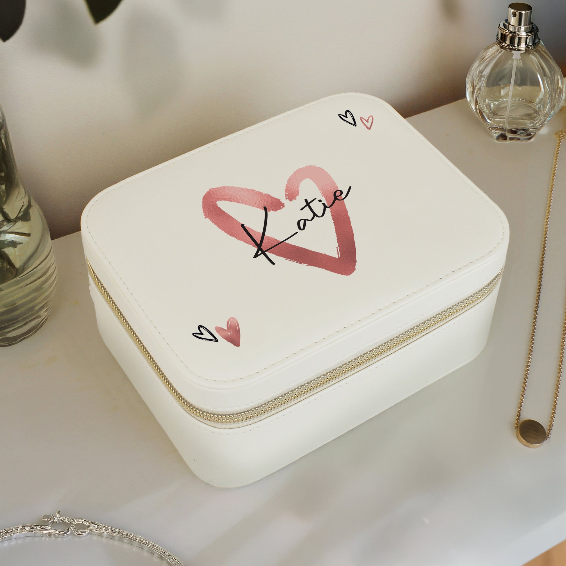 Personalised Heart Travel Jewellery Box – Romantic Birthday Gift for Her - image 3