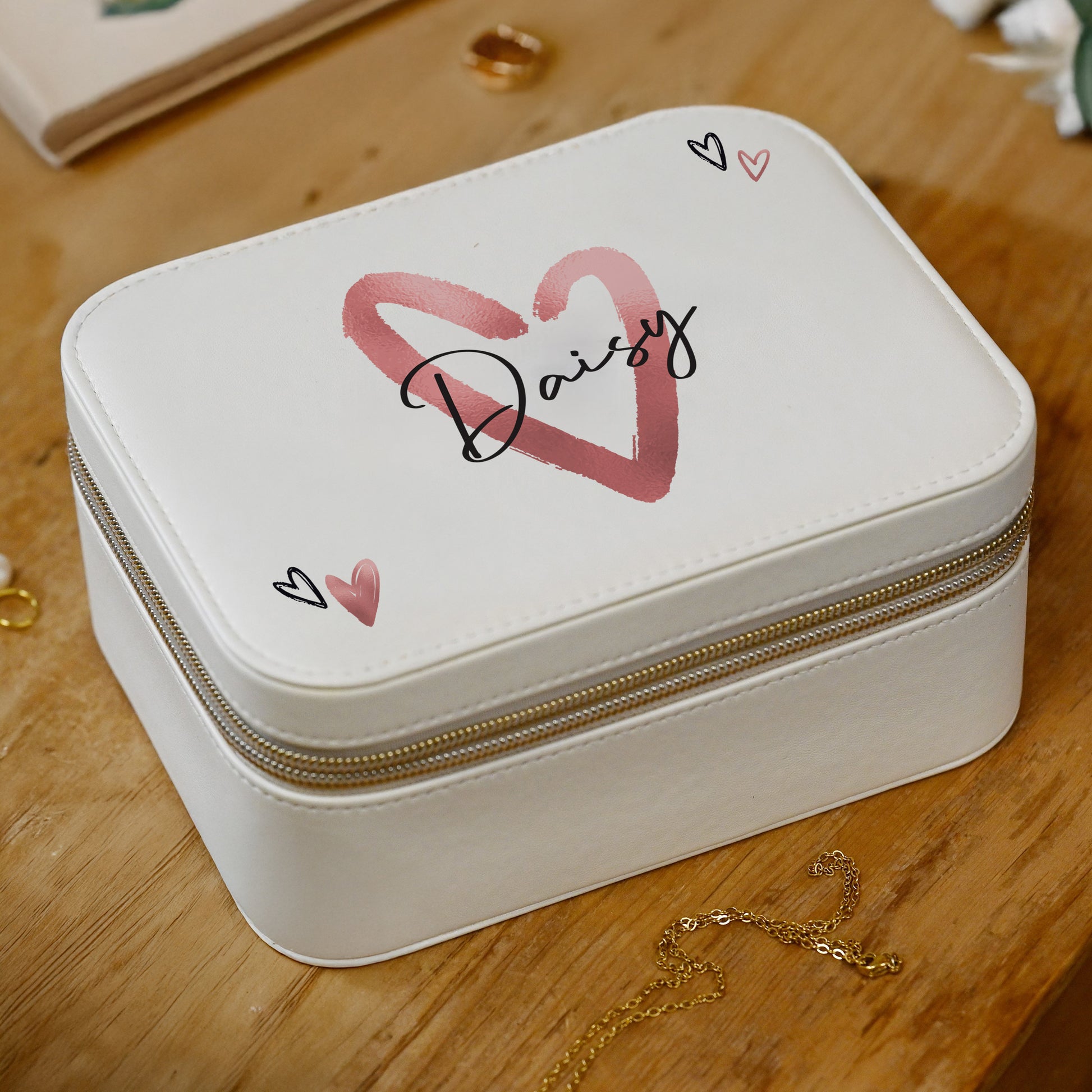 Personalised Heart Travel Jewellery Box – Romantic Birthday Gift for Her - image 6