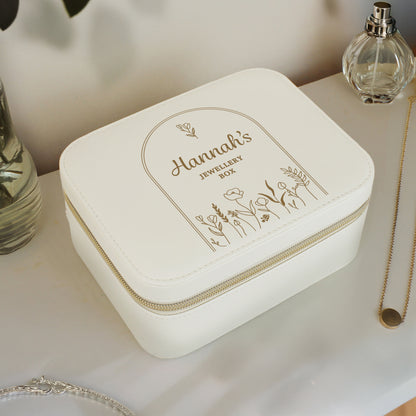 Personalised Floral Arch Travel Jewellery Box – Gold Design Birthday Gift for Her - image 3