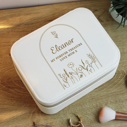 Personalised Floral Arch Travel Jewellery Box – Gold Design Birthday Gift for Her - image 6