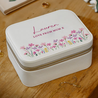 Personalised Floral Travel Jewellery Box – Birthday Gift for Her - image 3