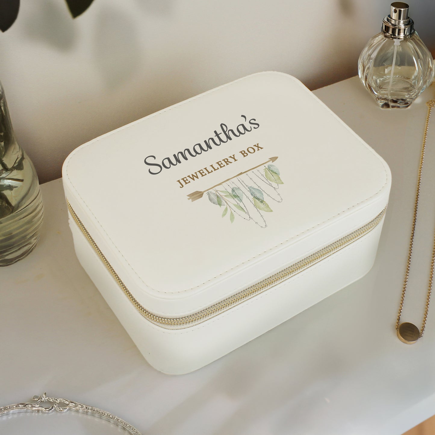 Personalised Botanical Travel Jewellery Box – Birthday Gift for Her - image 3