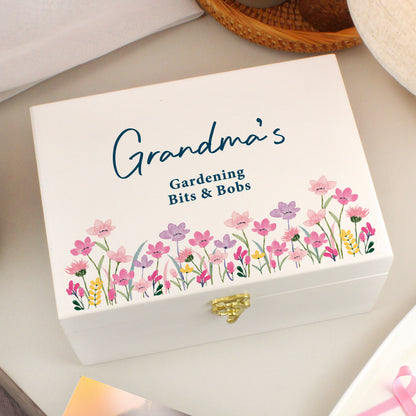 Personalised Floral Wooden Keepsake Box – Birthday Mother's Day Gift for Her