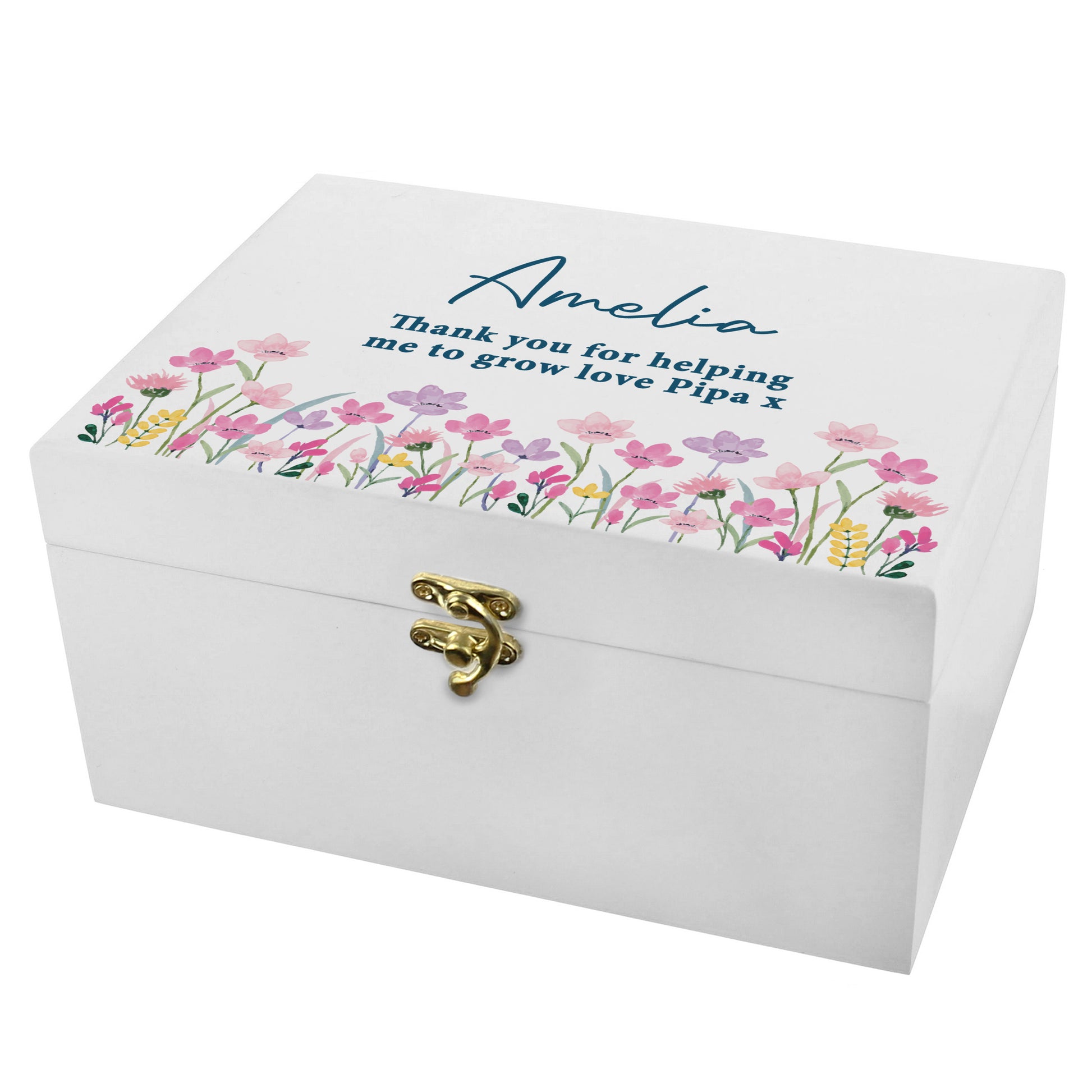 Personalised Floral Wooden Keepsake Box – Birthday Mother's Day Gift for Her - image 5