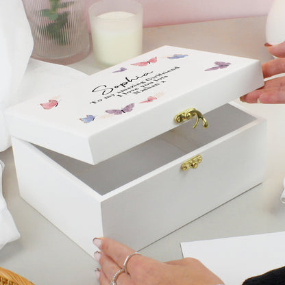 Personalised Butterfly Wooden Keepsake Box – Birthday Mother's Day Gift for Her - image 3