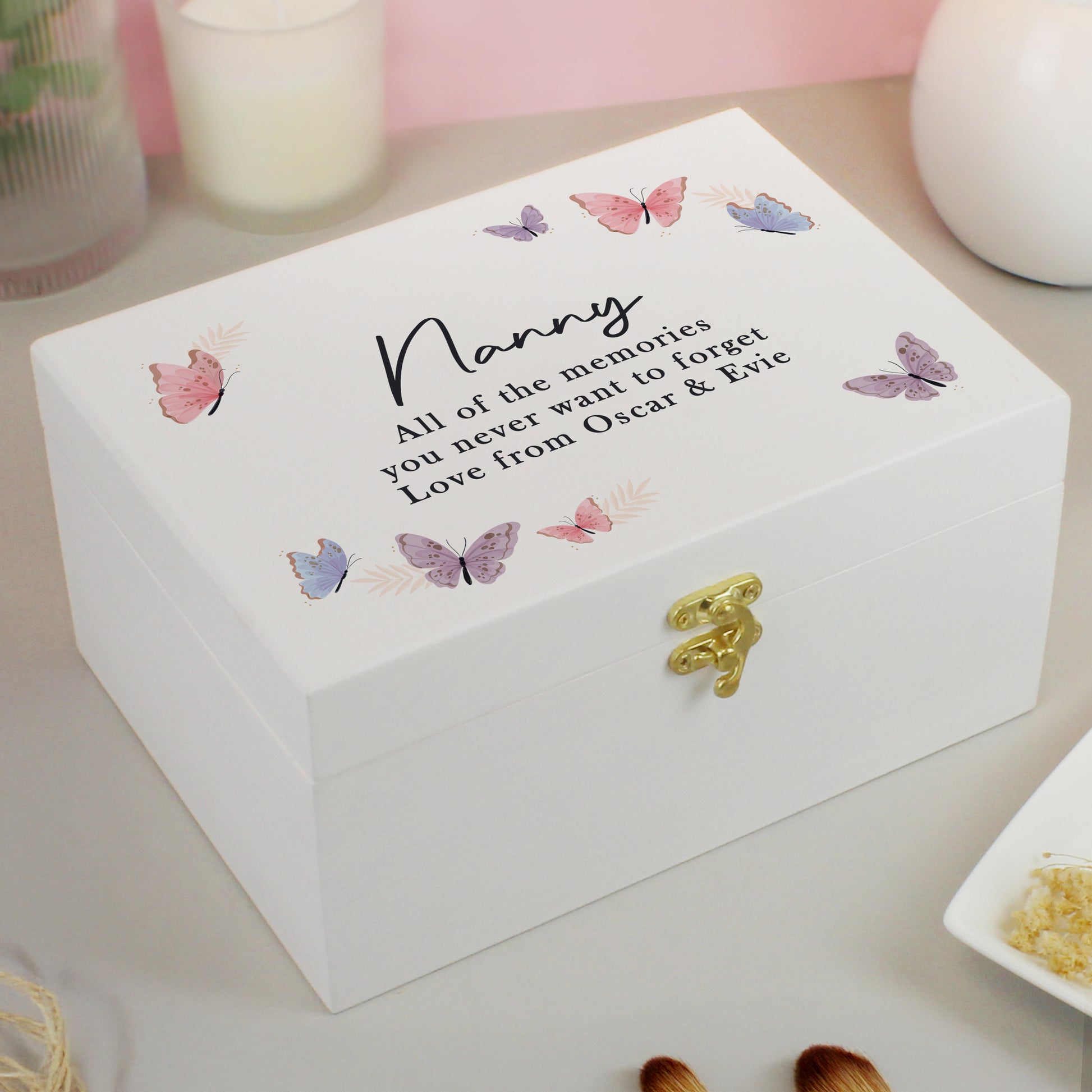 Personalised Butterfly Wooden Keepsake Box – Birthday Mother's Day Gift for Her - image 4