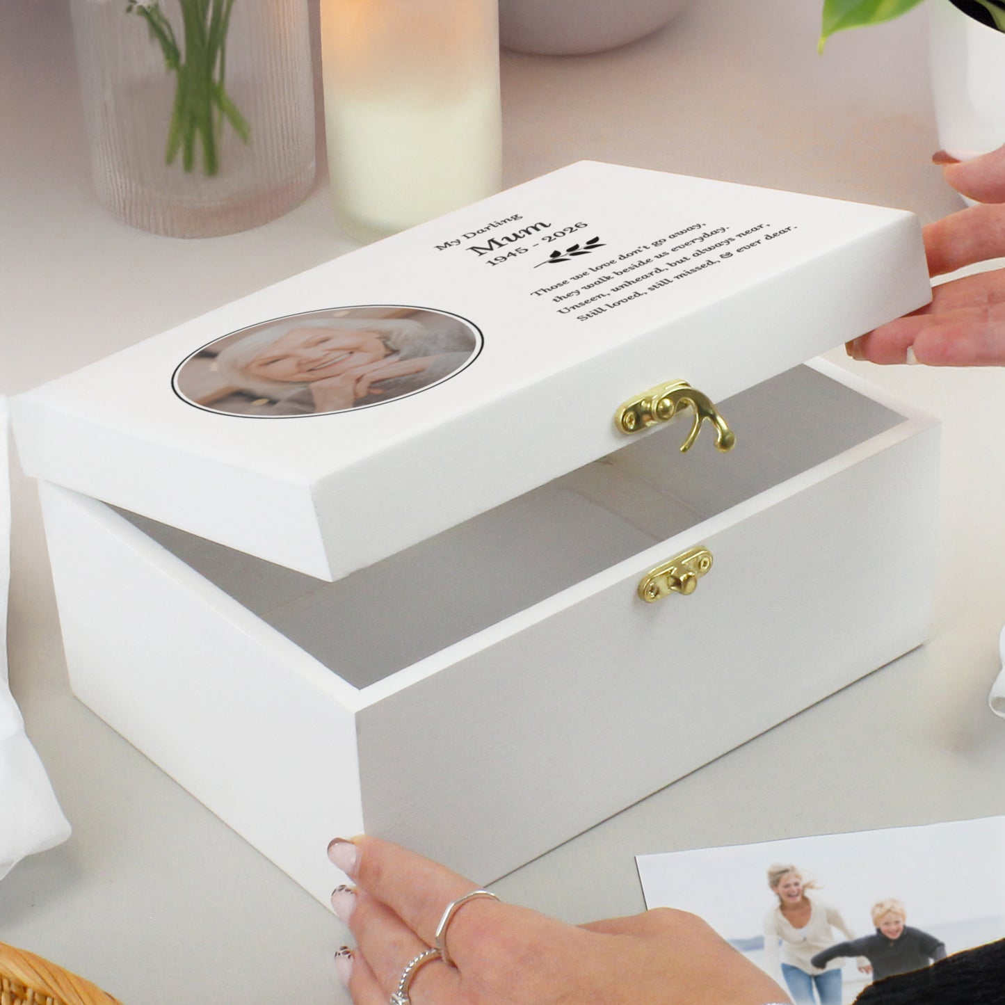 Personalised Photo Upload Memorial Keepsake Box – Bereavement Memorial Gift - image 3