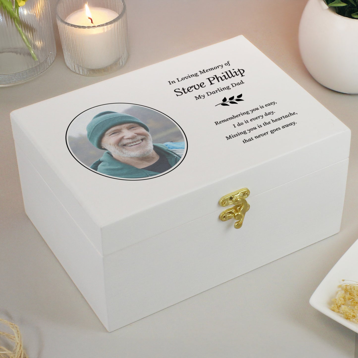 Personalised Photo Upload Memorial Keepsake Box – Bereavement Memorial Gift - image 4