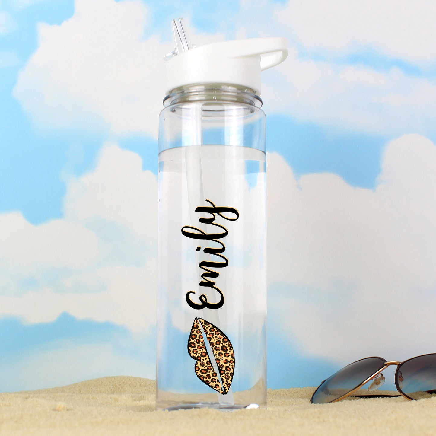 Personalised Leopard Lips Water Bottle from Heartfelt Gifts