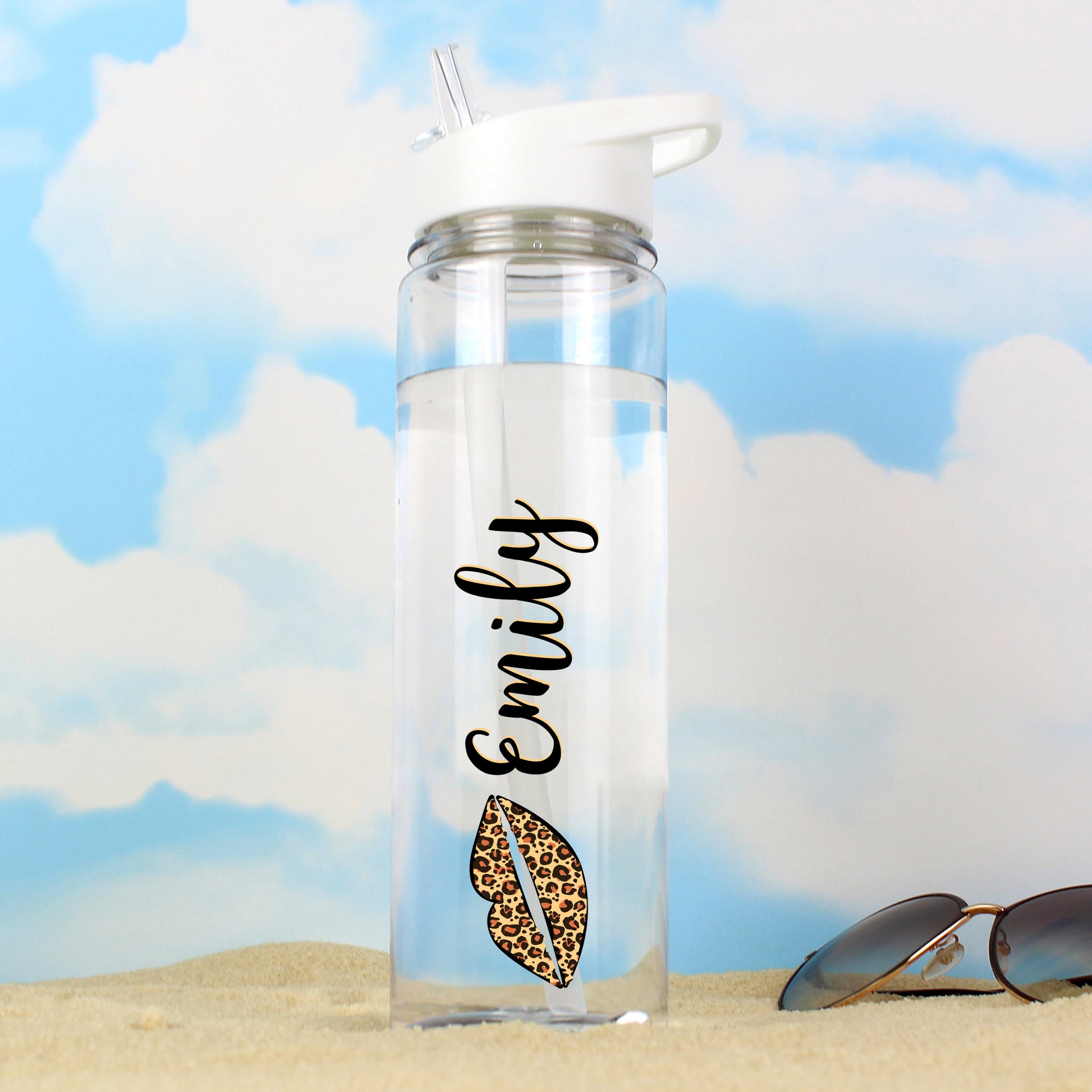 Personalised Leopard Lips Water Bottle from Heartfelt Gifts