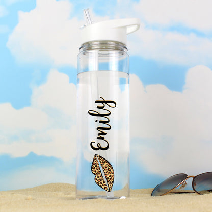 Personalised Leopard Lips Water Bottle from Heartfelt Gifts
